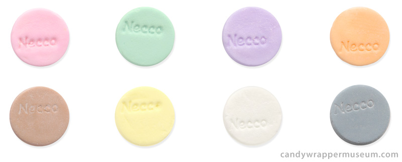 cx_NECCO WAFERS late 1970s flavor and color guide
